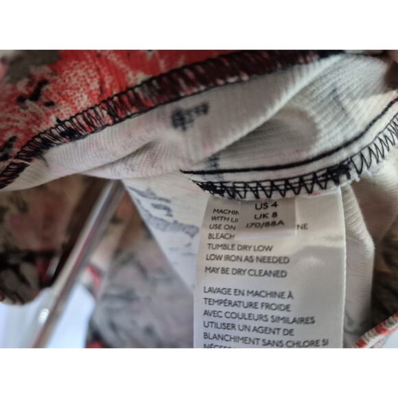 Free People Kapowski Orange Green Floral Printed Corduroy Mini Dress US 4 - Picture 8 of 8